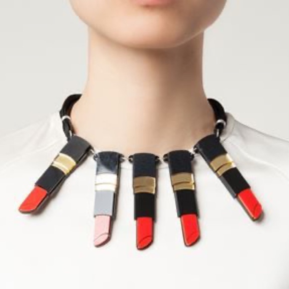 Never worn yazbukey lipstick necklace